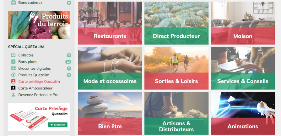 Présentation de la page des producteurs Quezalim